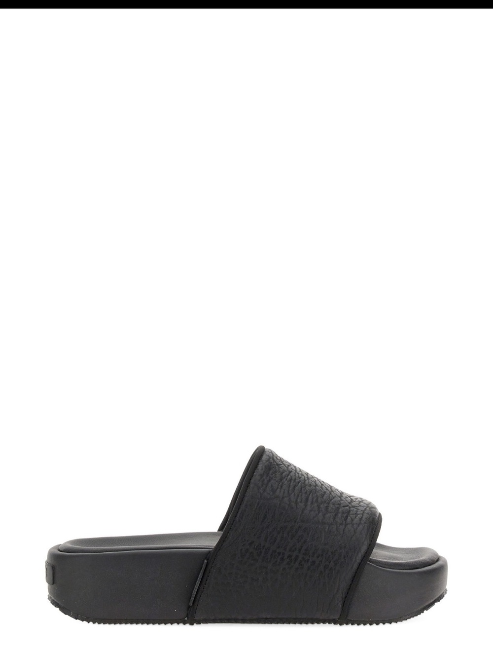 ADIDAS Y-3 YOHJI
YAMAMOTO Black Slip On Leather Platform Sport Slides
